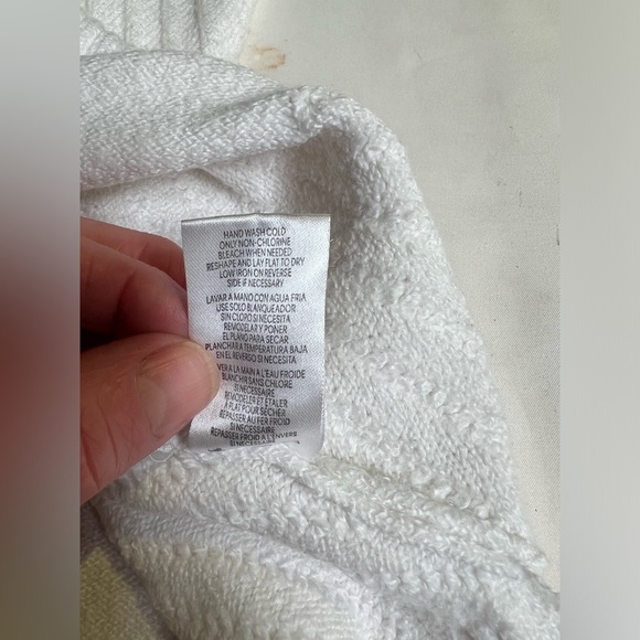 CALVIN KLEIN‎ Ivory ribbed sleeve cowl neck sweater size XL - Picture 13 of 15